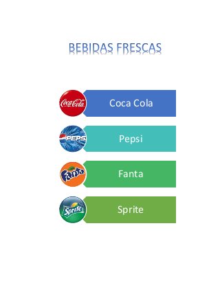 Coca Cola
Pepsi
Fanta
Sprite
 