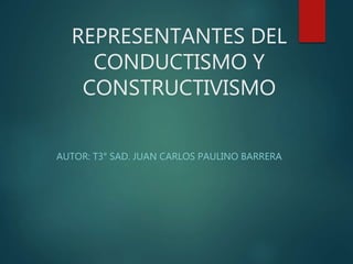 REPRESENTANTES DEL
CONDUCTISMO Y
CONSTRUCTIVISMO
AUTOR: T3° SAD. JUAN CARLOS PAULINO BARRERA
 