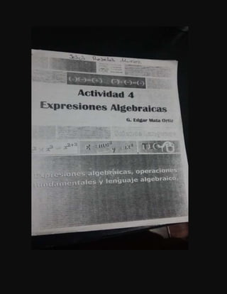 Actividad 4 expresiones algebraicas