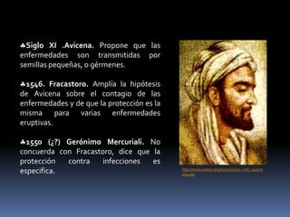 A continuación los datos cronológicos más relevantes en el desarrollo de la inmunología:1000 a.C. China. Fueron los primeros en intentar la inducir un estado protector por medio de una forma suave de la enfermedad: la inhalación de polvo de escaras de viruela provocaba un ataque suave que confería resistencia ante infecciones posteriores (Variolización).http://lh3.ggpht.com/_kpysC60nsfk/S6qBmw0NCGI/AAAAAAAABEw/W0HJBQzrHSs/tfm3.jpg