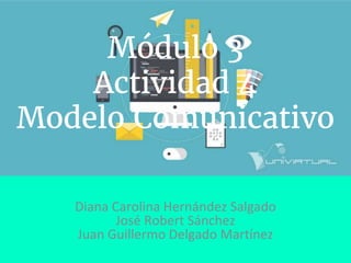 Módulo 3
Actividad 4
Modelo Comunicativo
Diana Carolina Hernández Salgado
José Robert Sánchez
Juan Guillermo Delgado Martínez
 