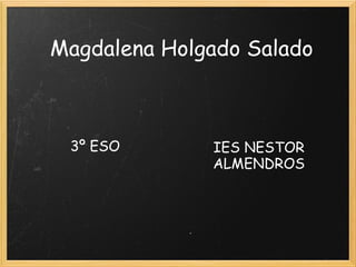 Magdalena Holgado Salado 3º ESO IES NESTOR ALMENDROS 