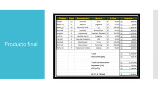 Producto final
 