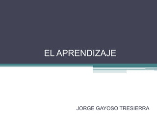 EL APRENDIZAJE
JORGE GAYOSO TRESIERRA
 