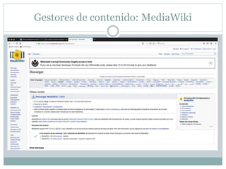Gestores de contenido: MediaWiki
 