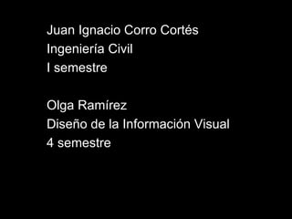 Juan Ignacio Corro Cortés Ingeniería Civil I semestre Olga Ramírez Diseño de la Información Visual 4 semestre 