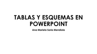TABLAS Y ESQUEMAS EN
POWERPOINT
Ana Mariela Soria Mendiola
 