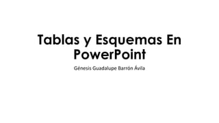 Tablas y Esquemas En
PowerPoint
Génesis Guadalupe Barrón Ávila
 