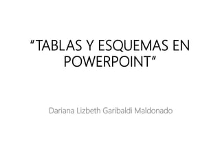 “TABLAS Y ESQUEMAS EN
POWERPOINT”
Dariana Lizbeth Garibaldi Maldonado
 