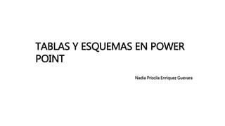 Nadia Priscila Enríquez Guevara
TABLAS Y ESQUEMAS EN POWER
POINT
 