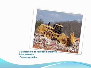 Clasificación de rellenos sanitarios
Fase aeróbica
Fase anaeróbica
 