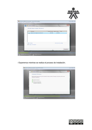 - Esperemos mientras se realiza el proceso de instalación.
 