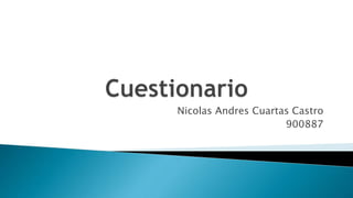 Nicolas Andres Cuartas Castro
900887
 