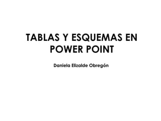 TABLAS Y ESQUEMAS EN
POWER POINT
Daniela Elizalde Obregón
 