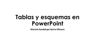 Tablas y esquemas en
PowerPoint
Marcela Guadalupe Ibarra Olivares
 