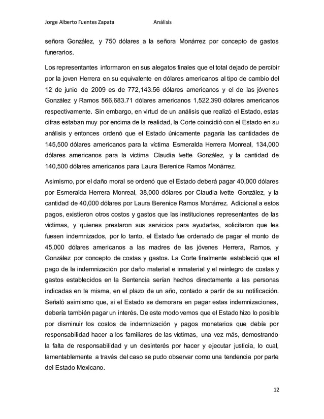 ANÁLISIS CASO GONZÁLEZ Y OTRAS (CAMPO