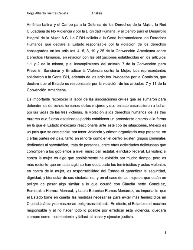 ANÁLISIS CASO GONZÁLEZ Y OTRAS (CAMPO