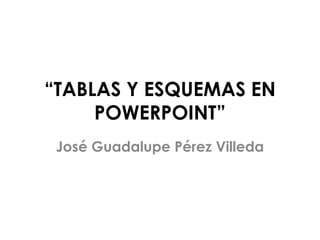 “TABLAS Y ESQUEMAS EN
POWERPOINT”
José Guadalupe Pérez Villeda
 