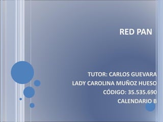 RED PAN  TUTOR: CARLOS GUEVARA LADY CAROLINA MUÑOZ HUESO CÓDIGO: 35.535.690 CALENDARIO B 