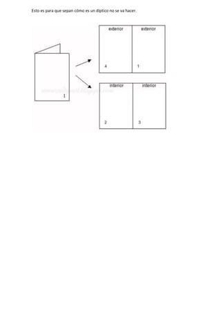 Esto es para que sepan cómo es un díptico no se va hacer.
 