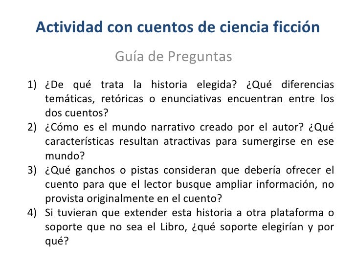 Actividad con cuentos de ciencia ficción