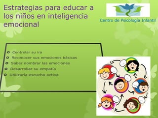 Centro de Psicología Infantil
Estrategias para educar a
los niños en inteligencia
emocional
 