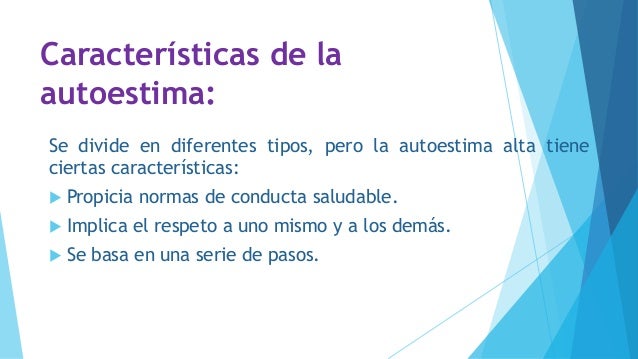 La autoestima y sus principales características
