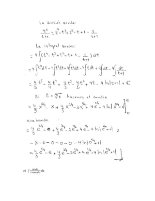 e) ∫ 
푠푒푛ℎ푥 
1+푠푒푛ℎ2푥 
푑푥 
 