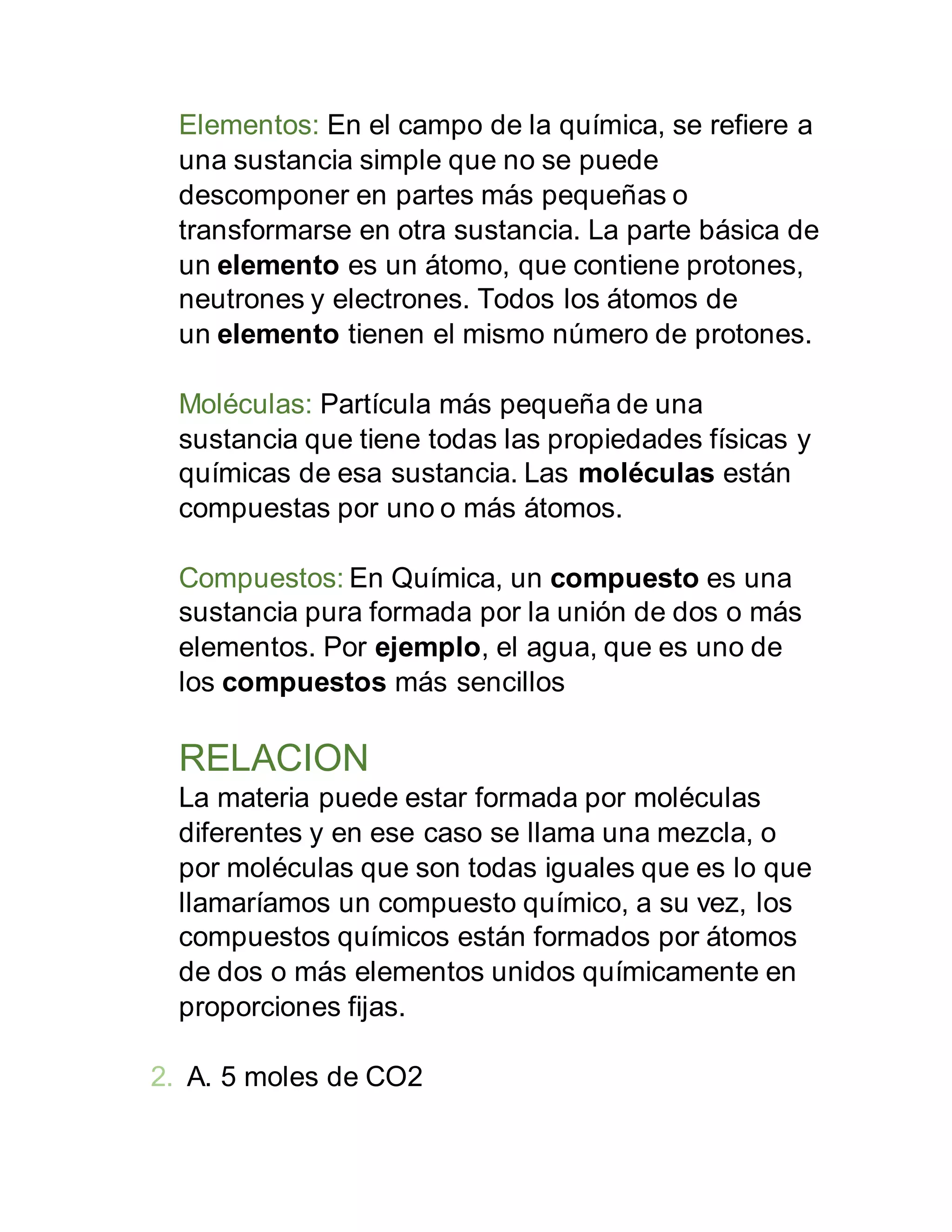 Actividad de quimica 10.1 | DOCX | Chemistry | Science