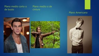 Plano medio corto o
de busto
Plano medio o de
cintura
Plano Americano
 