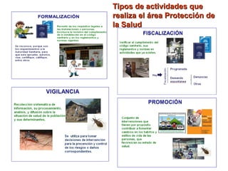 Tipos de actividades queTipos de actividades que
realiza el área Protección derealiza el área Protección de
la Saludla Salud