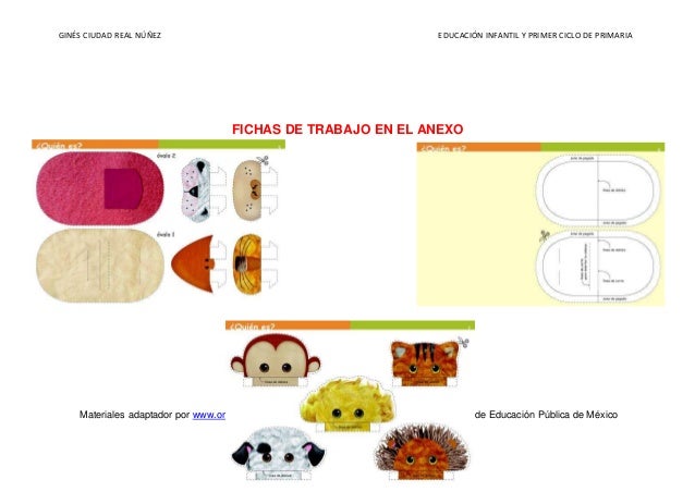 Actividades Educacion Infantil Y Primer Ciclo De Primaria Quien Es
