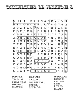ACTIVIDADES DE LENGUAJE 5
 