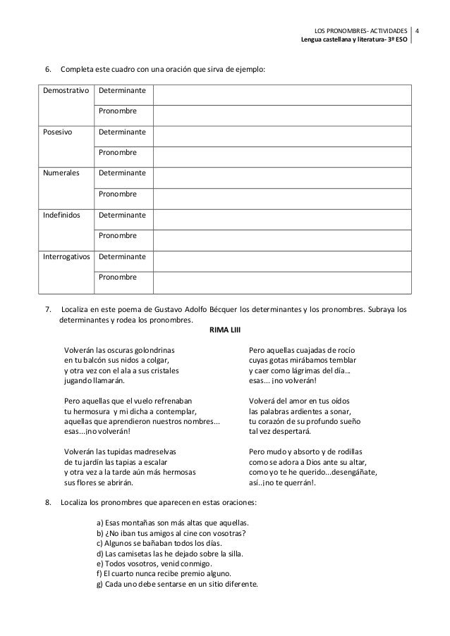 Actividades pronombres