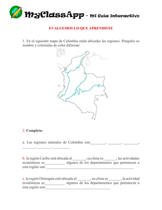 Actividades regiones naturales de colombia | PDF