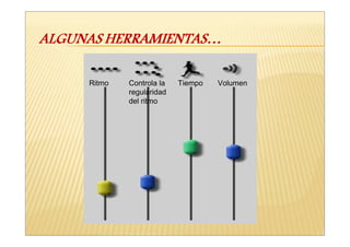 Ritmo   Controla la   Tiempo   Volumen
        regularidad
        del ritmo
 