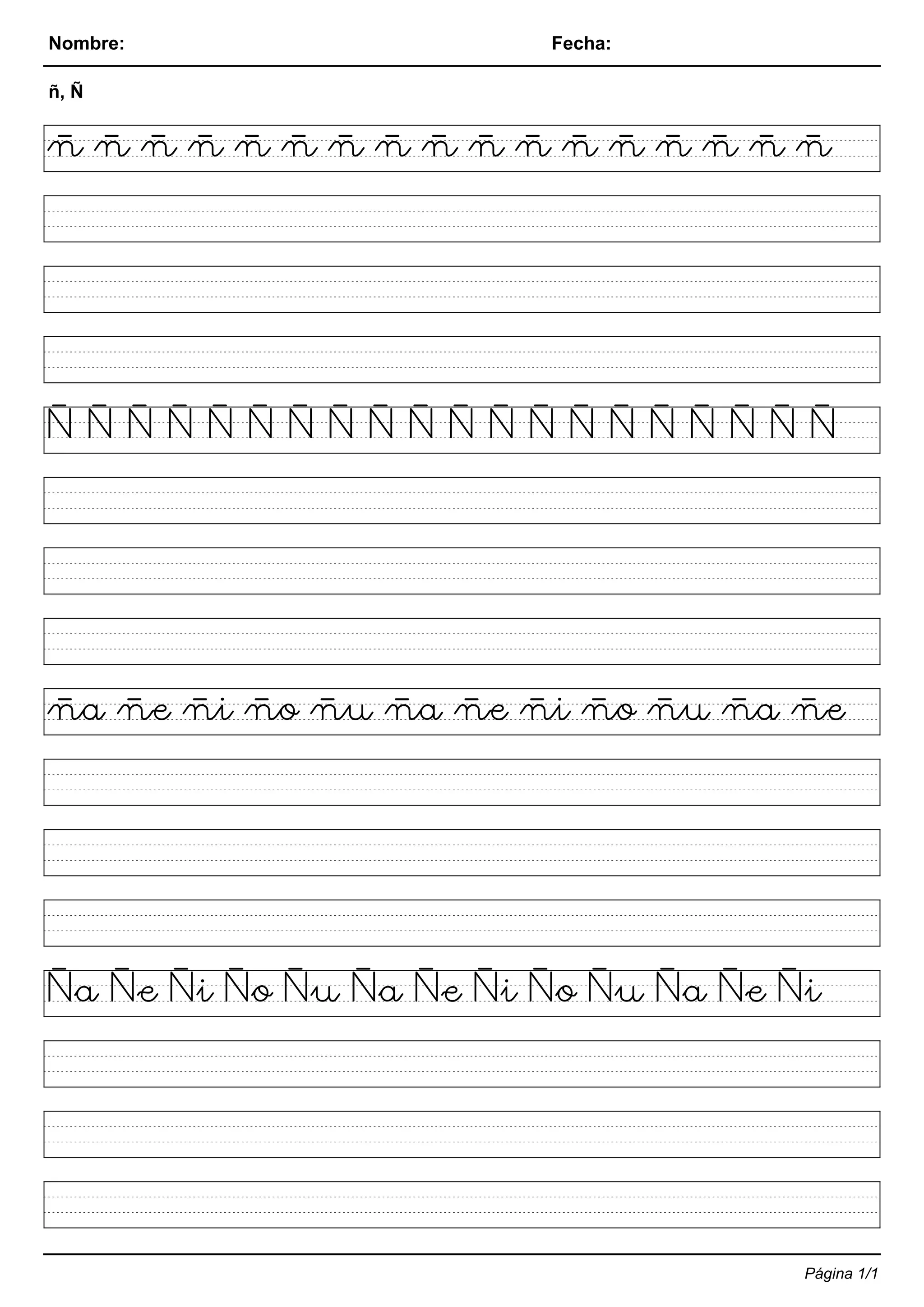Fichas De Caligrafia Para Imprimir