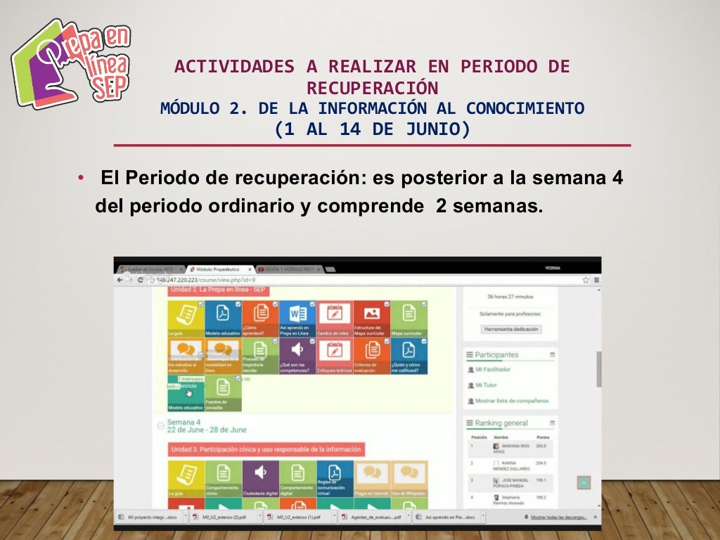 Periodo de recuperación Módulo 2/Prepa en Linea SEP