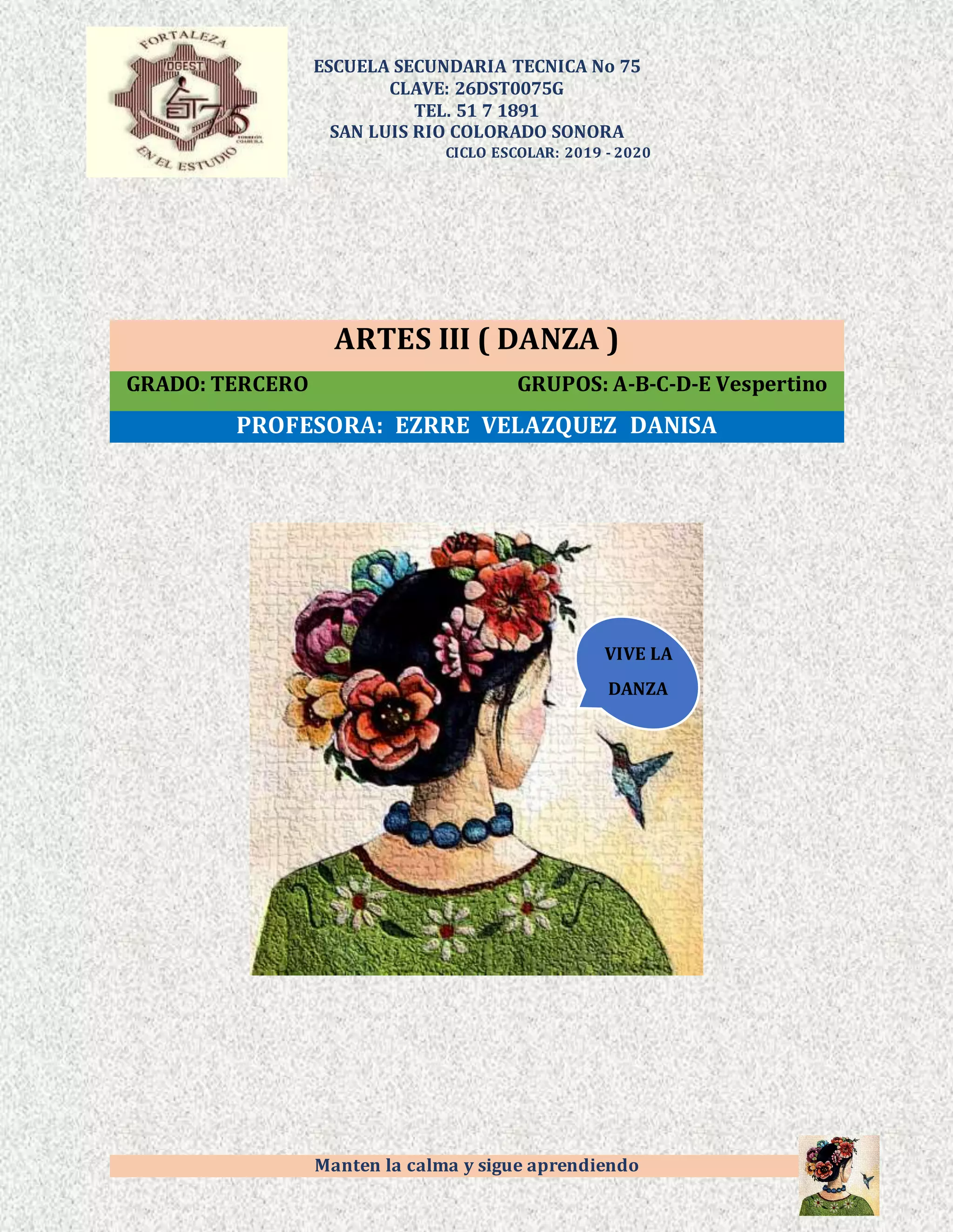Actividades artes 3 danza mtrs danisa ezrre | PDF