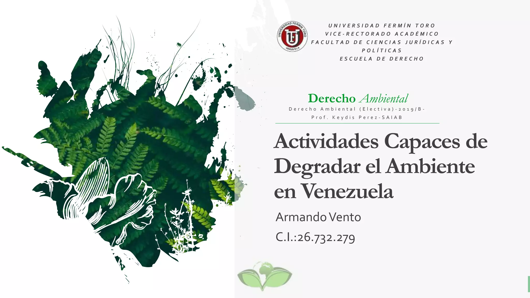 Actividades Capaces de Degradar el Ambiente en Venezuela | PPTX