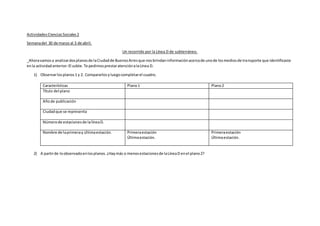 ActividadesCienciasSociales2
Semanadel 30 de marzo al 3 de abril.
Un recorrido por la Línea D de subterráneo.
Ahoravamosa ...