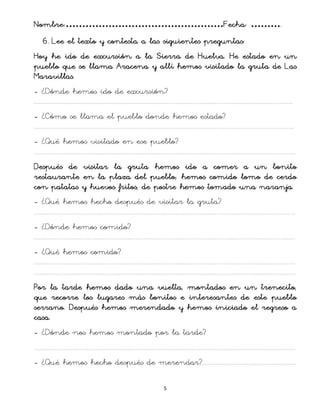 Actividades comprensionlectoraprimaria