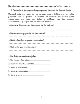 Actividades comprensionlectoraprimaria