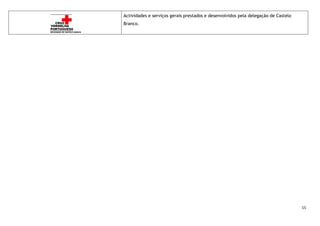 Actividades e serviços gerais prestados e desenvolvidos pela delegação de Castelo
    Branco.




                                                                                        15 
 