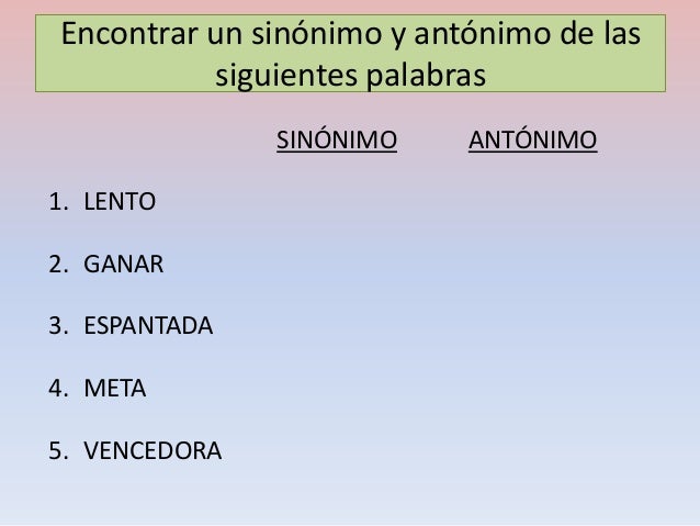 Lento Sinonimo