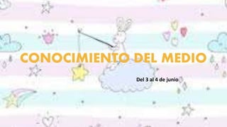 CONOCIMIENTO DEL MEDIO
Del 3 al 4 de junio
 
