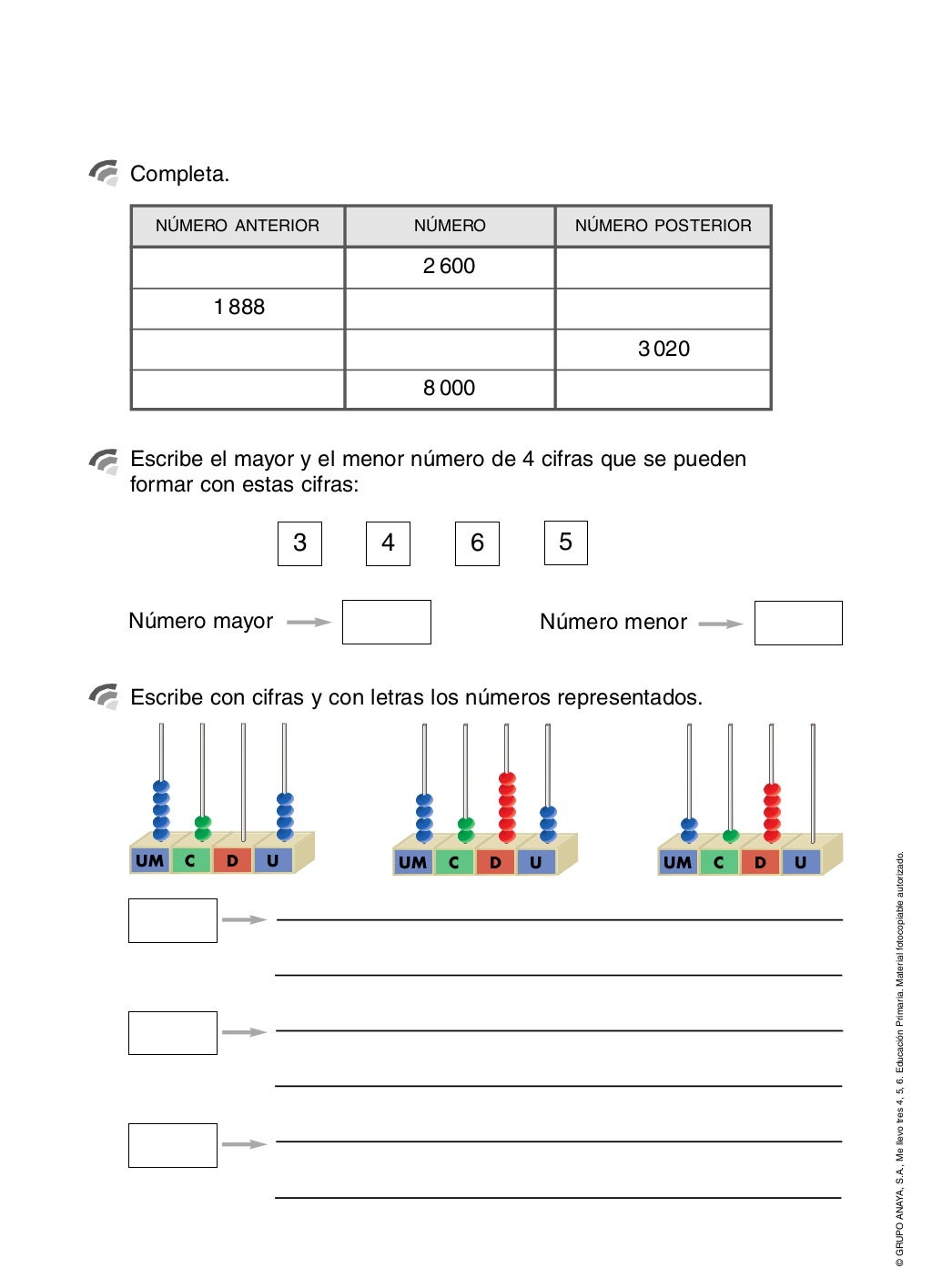 Completa.  NÚMERO ANTERIOR             NÚMERO                  NÚMERO POSTERIOR                              2 600        ...