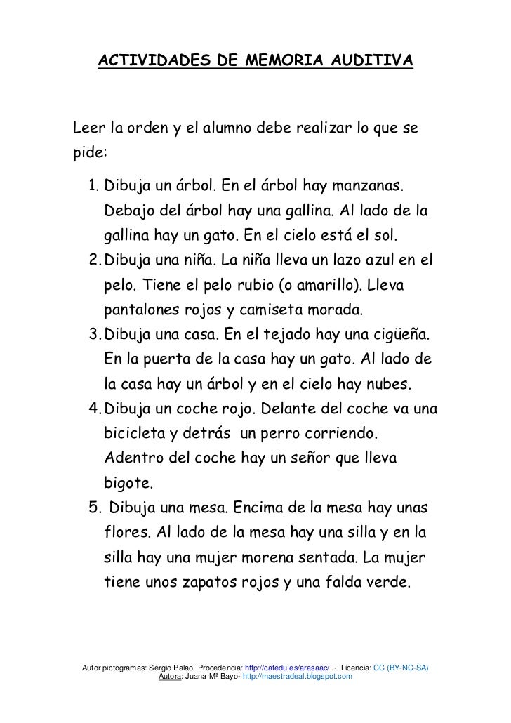 actividades de memoria auditiva termination letter sample for poor performance
