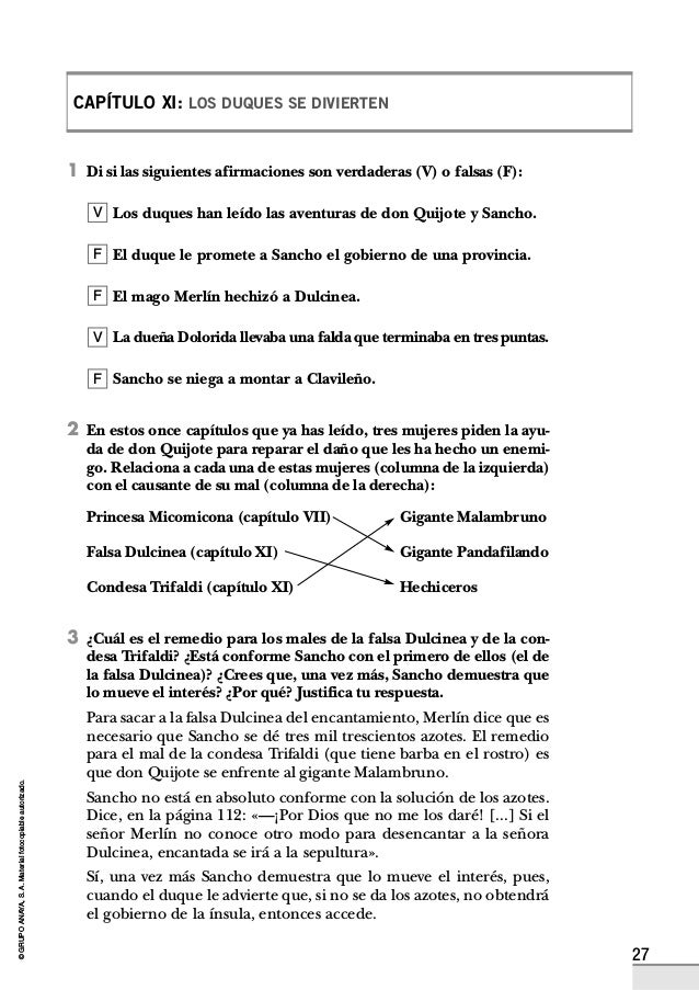 Actividades Don Quijote De La Mancha