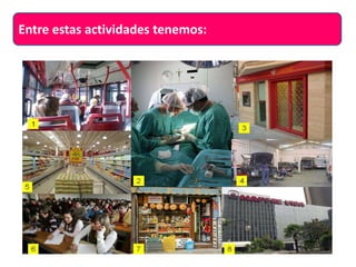 Entre estas actividades tenemos:

 